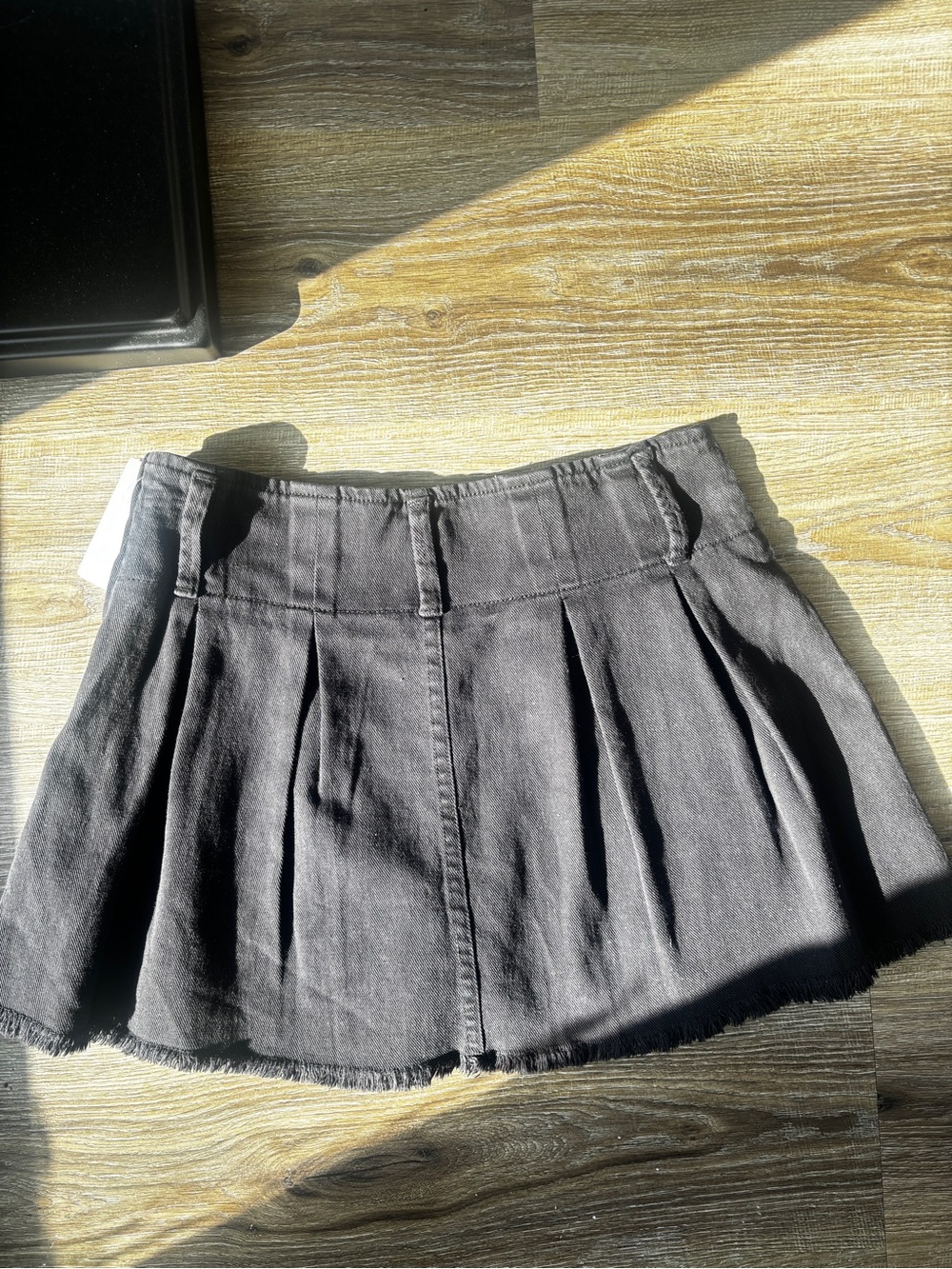 BP Black Denim Pleated Mini Skirt
